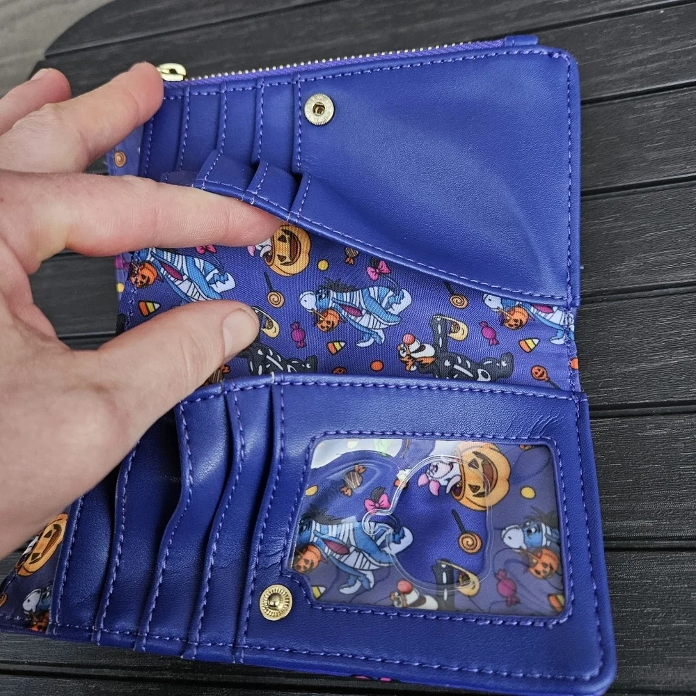 Loungefly Disney Winnie the Pooh Trick-or-Treat Wallet Halloween Purple NEW